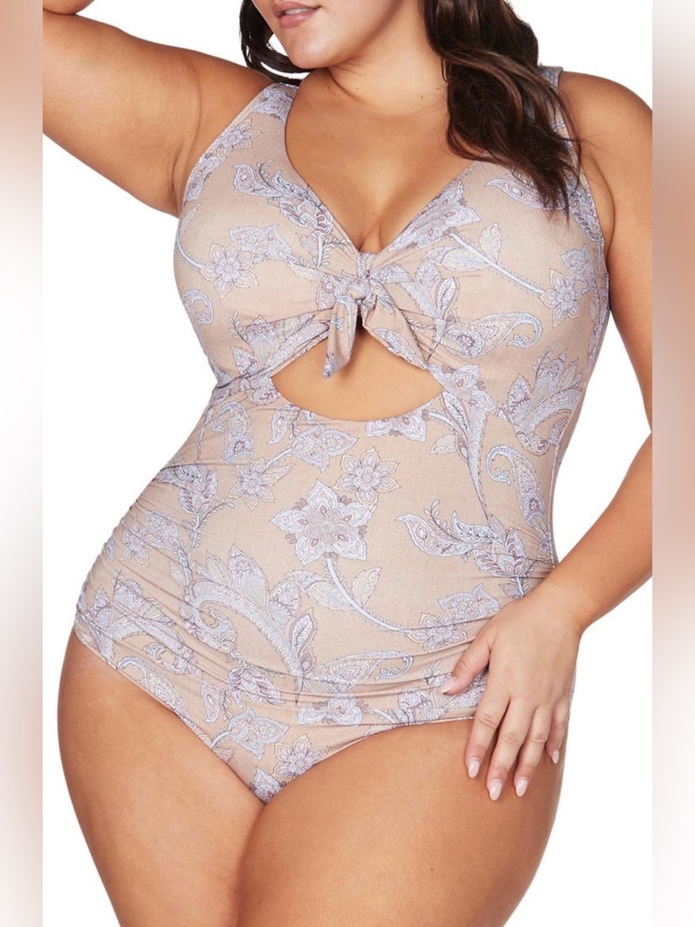 NWT Plus ArteSands, Vivaldi’s Verse Paisley Cezanne Underwire One Piece SZ 18